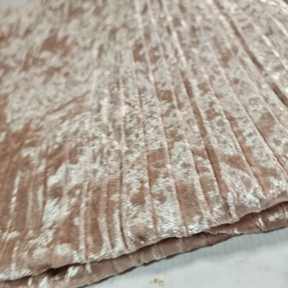 Blush Pink Crushed Velour Velvet Pleated Ribbed Fabric 55x60 Craft Sewing Destas